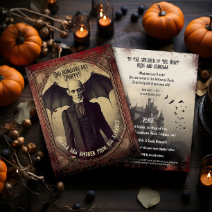Budget Vintage Dracula Halloween Uitnodiging