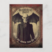Budget Vintage Dracula Halloween Uitnodiging (Voorkant)