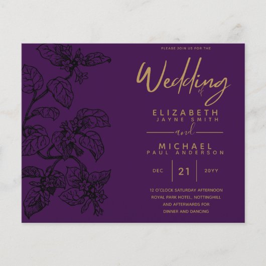 BUDGET Vintage Feuille de jardin classique invite (Devant)