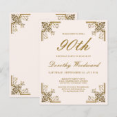 Budget Vintage Gouden Script Blush Verjaardagsuitn (Voorkant / Achterkant)