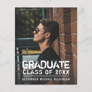 BUDGET Vintage Grunge Typografie Diploma Uitnodigi Flyer