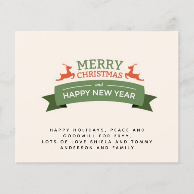 Budget Vintage Kerst Uitnodigingsbrief (Voorkant)