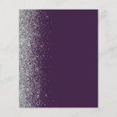 Budget Violet Argent Script Pailleté Carte de Préa (Dos)