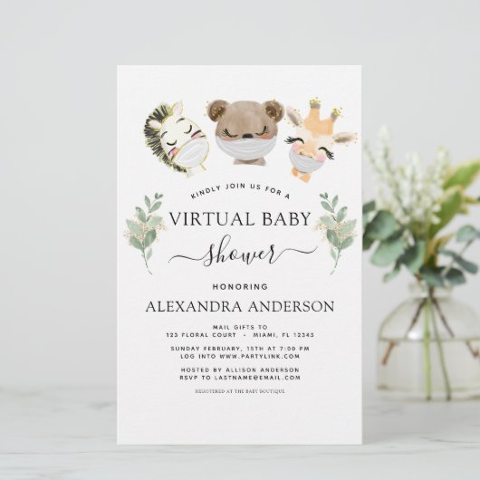 Budget Virtual Baby shower Woodland Eucalyptus (Staand voorkant)