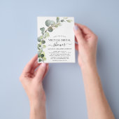 Budget Virtual Vrijgezellenfeest Greenery Eucalypt Flyer (Hand)