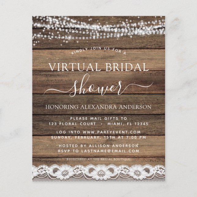 Budget virtueel bruidsfeestje Rustic Farmhouse Kan (Voorkant)