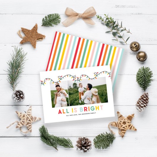 budget voor kerstfoto's collage regenboog schattig notitiekaartje