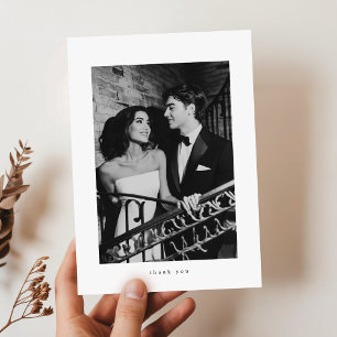 Budget voor Vintage Klassieke Formele Trouwfoto Bedankkaart
