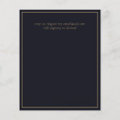 BUDGET VOUWKAART Papier Trouwen Goud Marineblauw Flyer (Achterkant)