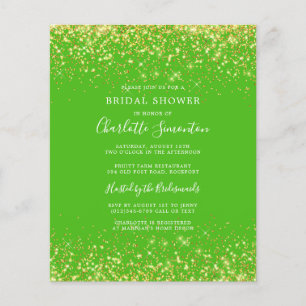 Budget Vrijgezellenfeest Glitter Gold Green Invita