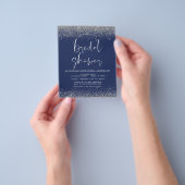 Budget Vrijgezellenfeest Glitter Silver Navy Blue Flyer (Hand)