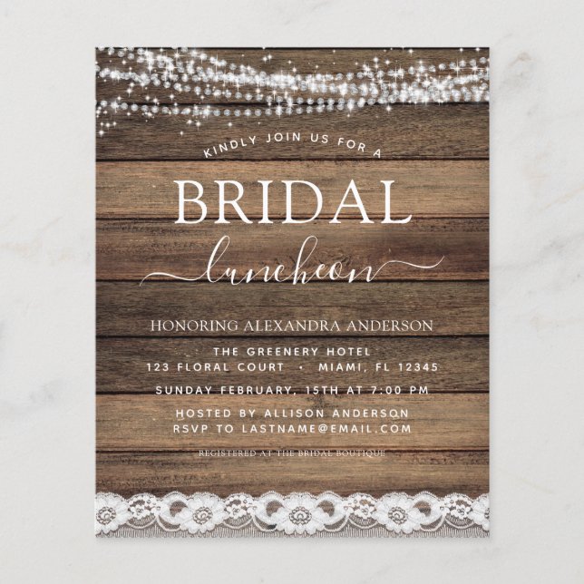 Budget Vrijgezellenfeest Luncheon (Voorkant)