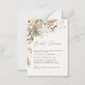 budget Vrijgezellenfeest pampas gras boho uitnodig Notitiekaartje (Voorkant)