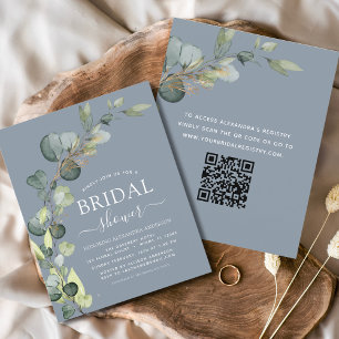 Budget Vrijgezellenfeest QR Code Eucalyptus Invita Flyer