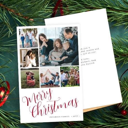 Budget Vrolijk Kerstfeest 6 foto rode typografie k