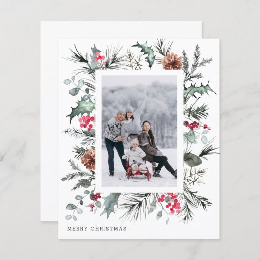 Budget Vrolijk Kerstfeest Foto Vakantie 2024 kaart (Voorkant / Achterkant)