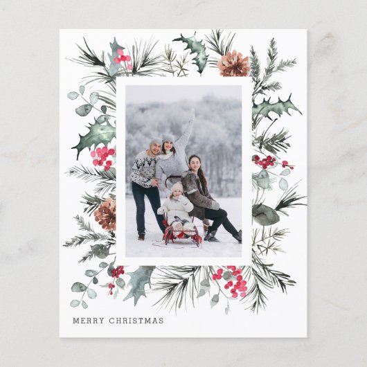 Budget Vrolijk Kerstfeest Foto Vakantie 2024 kaart (Voorkant)