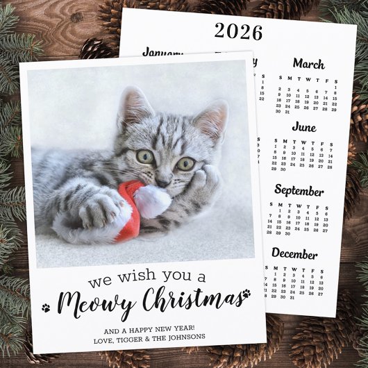 Budget Vrolijk Kerstfeest Kat Pet Foto 2025 Kalend