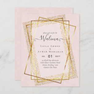 Budget Walima Muslim Wedding Gold Lijst Invite