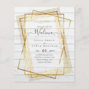 Budget Walima Muslim Wedding Gold Lijst Invite Flyer