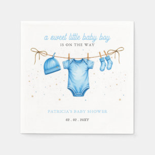 Budget Waskleine Blauwe Jongen Baby Shower uitnodi Servet
