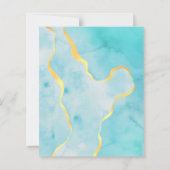 Budget Watercolor Aqua Blue Agate Wedding (Achterkant)