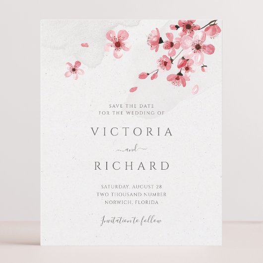 Budget Watercolor Floral Cherry Blossom Wedding