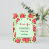 Budget Watermeloen Baby shower Bedankt Card (Staand voorkant)