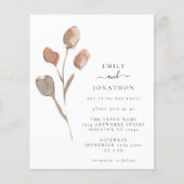 Budget Waterverf Artsy Leaf Wedding Invite (Voorkant)