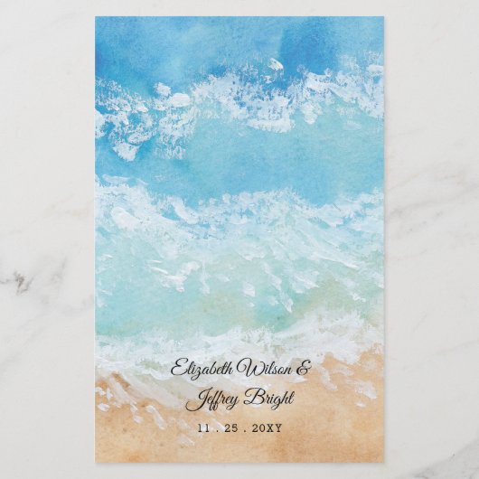 Budget Waterverf Beach Weddenschap (Achterkant)