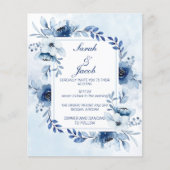 Budget waterverf Boho Blue Botanische bruiloft Flyer (Voorkant)