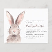 BUDGET Waterverf Bunny Baby shower Uitnodiging (Voorkant)