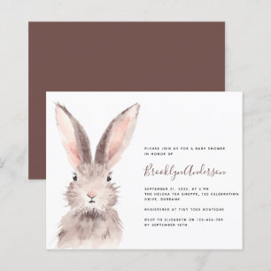 BUDGET Waterverf Bunny Baby shower Uitnodiging