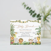 Budget Waterverf Dieren Baby Brunch Invitation (Staand voorkant)