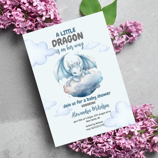 Budget Waterverf Dragon Baby shower