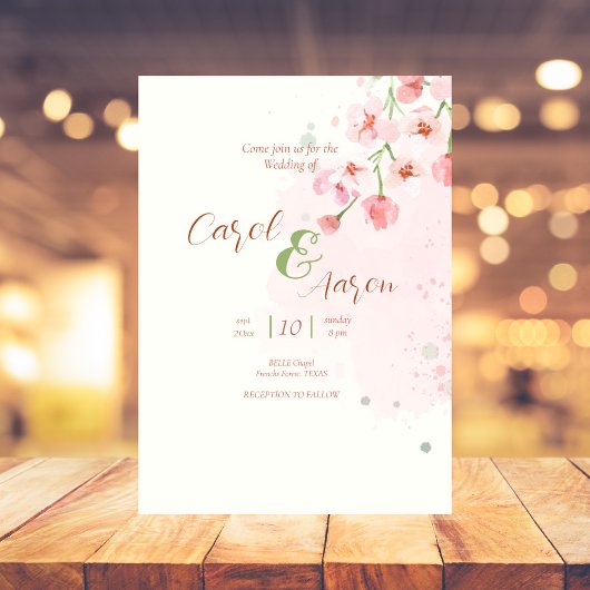 Budget waterverf Elegante botanische bruiloft Flyer