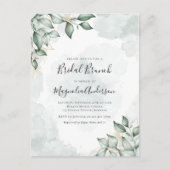 BUDGET Waterverf Eucalyptus Bridal Brunch Briefkaart (Voorkant)