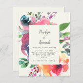 Budget Waterverf Floral Elegant Script Wedding (Voorkant / Achterkant)
