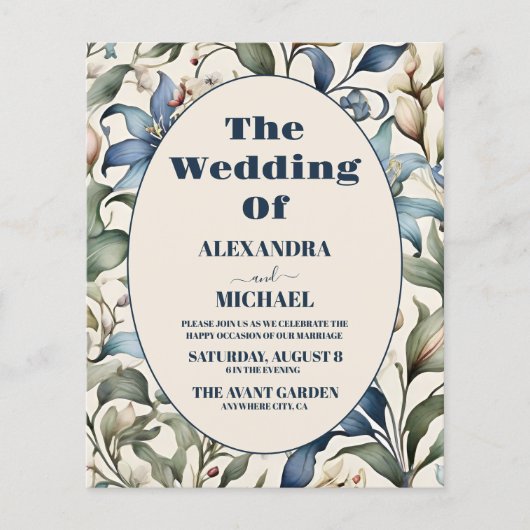 Budget Waterverf Floral William Morris Wedding (Voorkant)