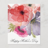 Budget  Waterverf Florals Moederdag Card (Voorkant)