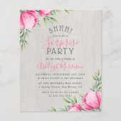 Budget Waterverf Flowers & Wood Surprise Party (Voorkant)