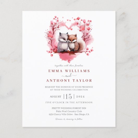 Budget Waterverf Fox paar bruiloft (Voorkant)