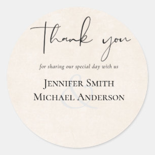 BUDGET Waterverf grijze bruiloft Ronde Sticker