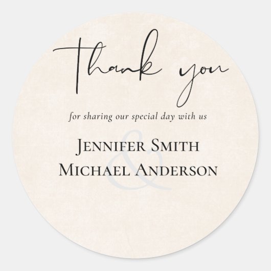 BUDGET Waterverf grijze bruiloft Ronde Sticker (Voorkant)