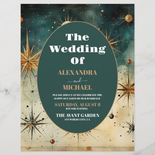 Budget Waterverf Hemelse bruiloft Flyer (Voorkant)