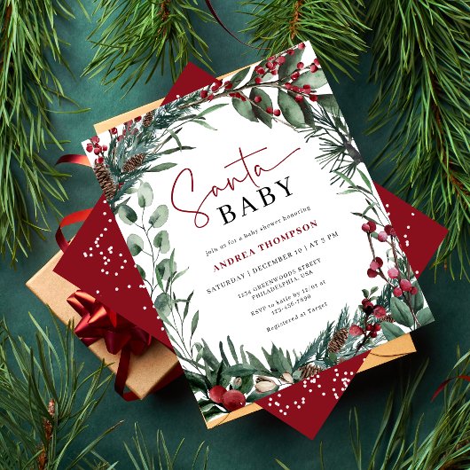 Budget Waterverf Kerstmis Santa Baby shower