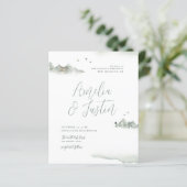 Budget Waterverf Mountains Destination Wedding (Staand voorkant)