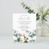 Budget Waterverf Neutraal Baby shower Duck Thema (Staand voorkant)