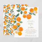 Budget Waterverf Oranje Citrusfruit Bruiloft (Voorkant / Achterkant)