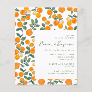 Budget Waterverf Oranje Fruit Script Bruiloft